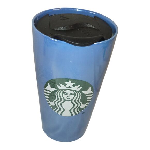 Starbucks Tumbler 12 oz RNA Winter Spring Blue Luster Siren Mermaid 2019 SAMPLE - Picture 1 of 9